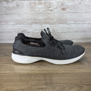 Skechers Womens Go Walk 4 All Day Comfort Sneakers Black Low Quick Fit Size 8